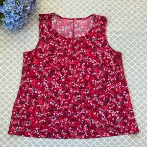 Catherines Red Floral Tank Blouse 0X